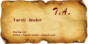 Tardi Andor névjegykártya